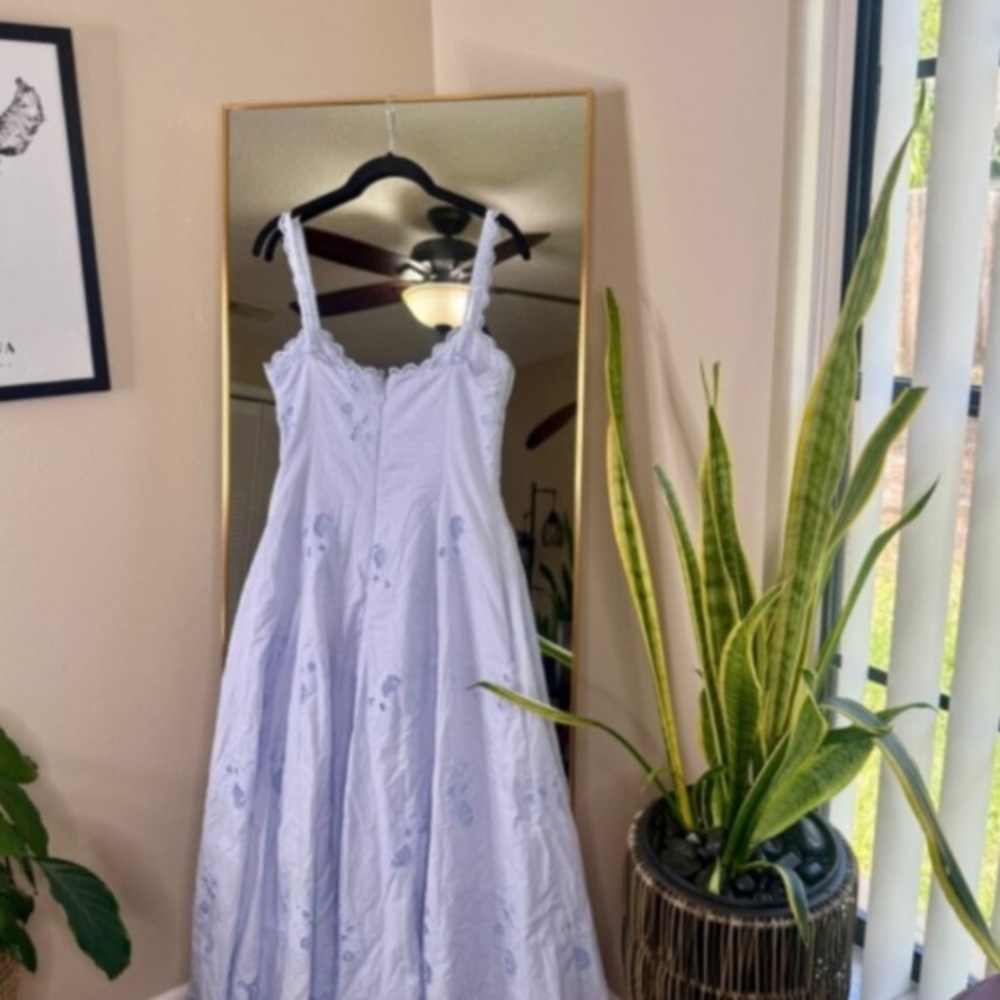 House of CB TATIANA Bluebell Lace + Cotton Broderie Anglais Midi Sundress NWT - Picture 10 of 12
